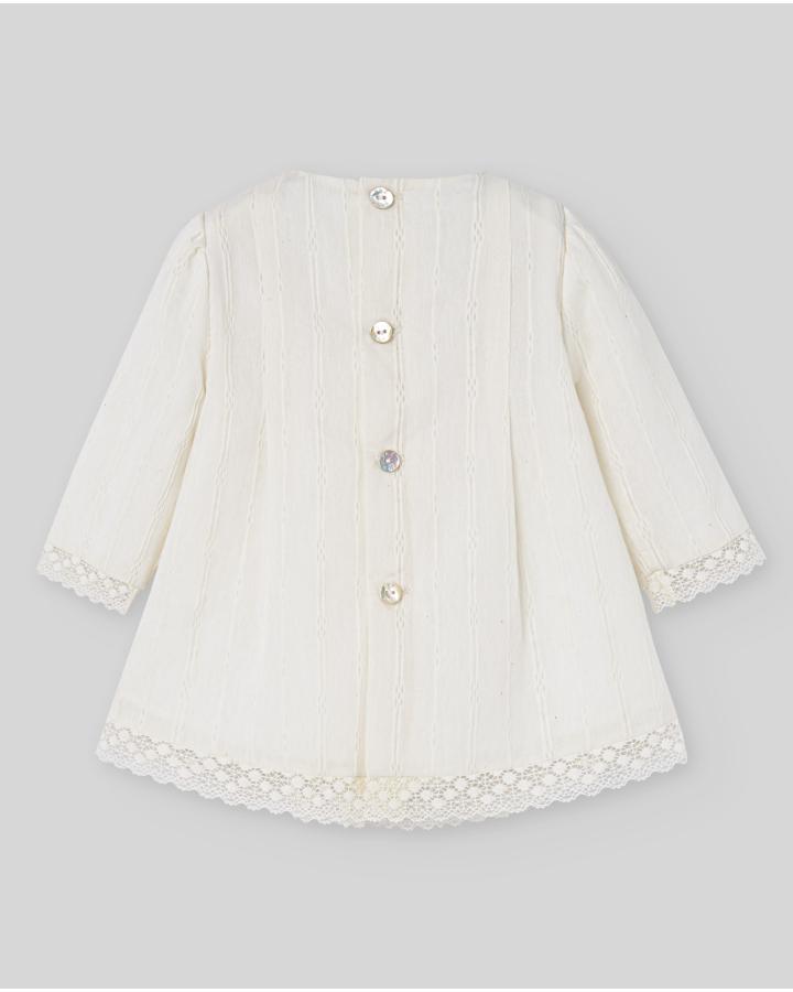 ABITO NEONATA CON PIZZO PANNA PAZ RODRIGUEZ 104-152841 PANNA PAZ RODRIGUEZ