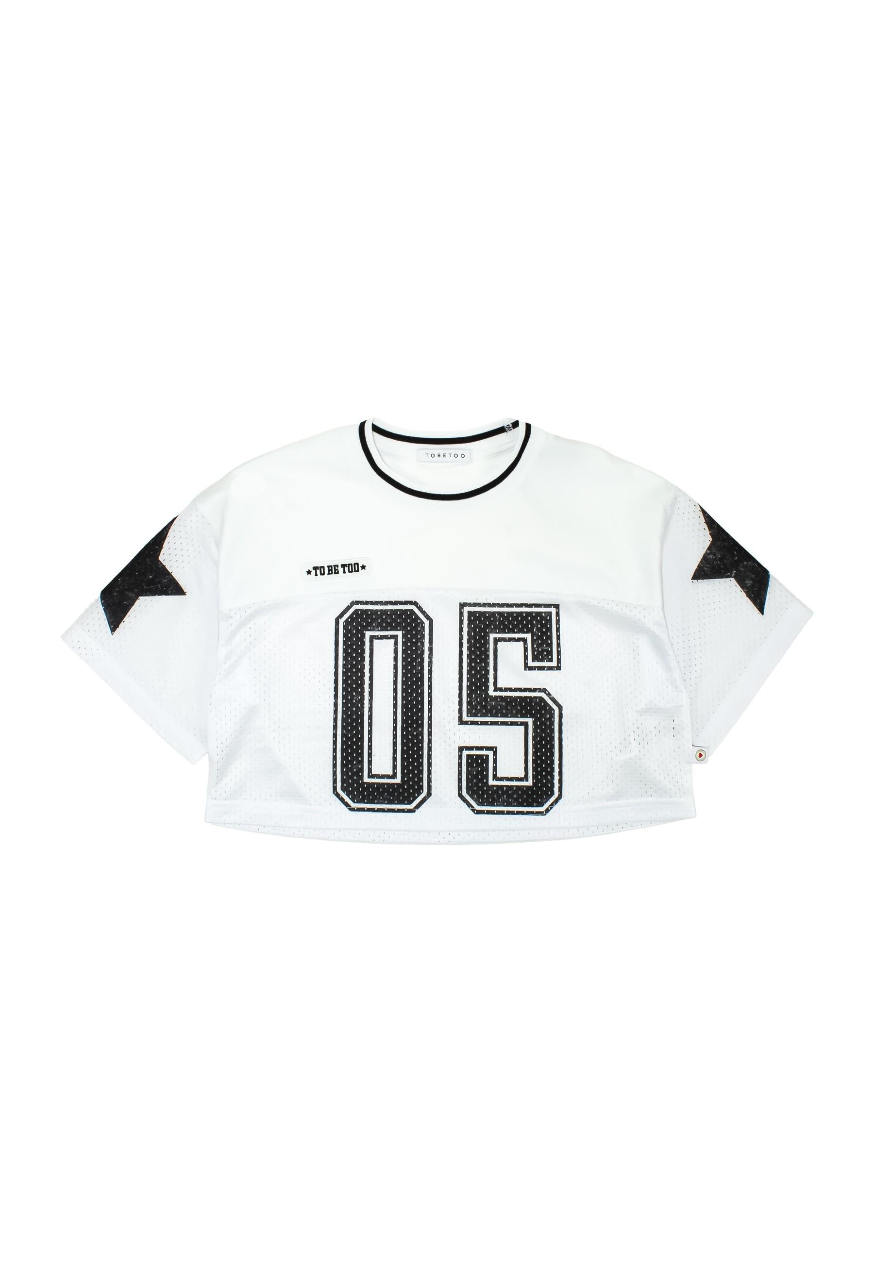 t-shirt BAMBINA cropped SPORTIVA BIANCO TO BE TOO T1345 BIANCO TO BE TOO