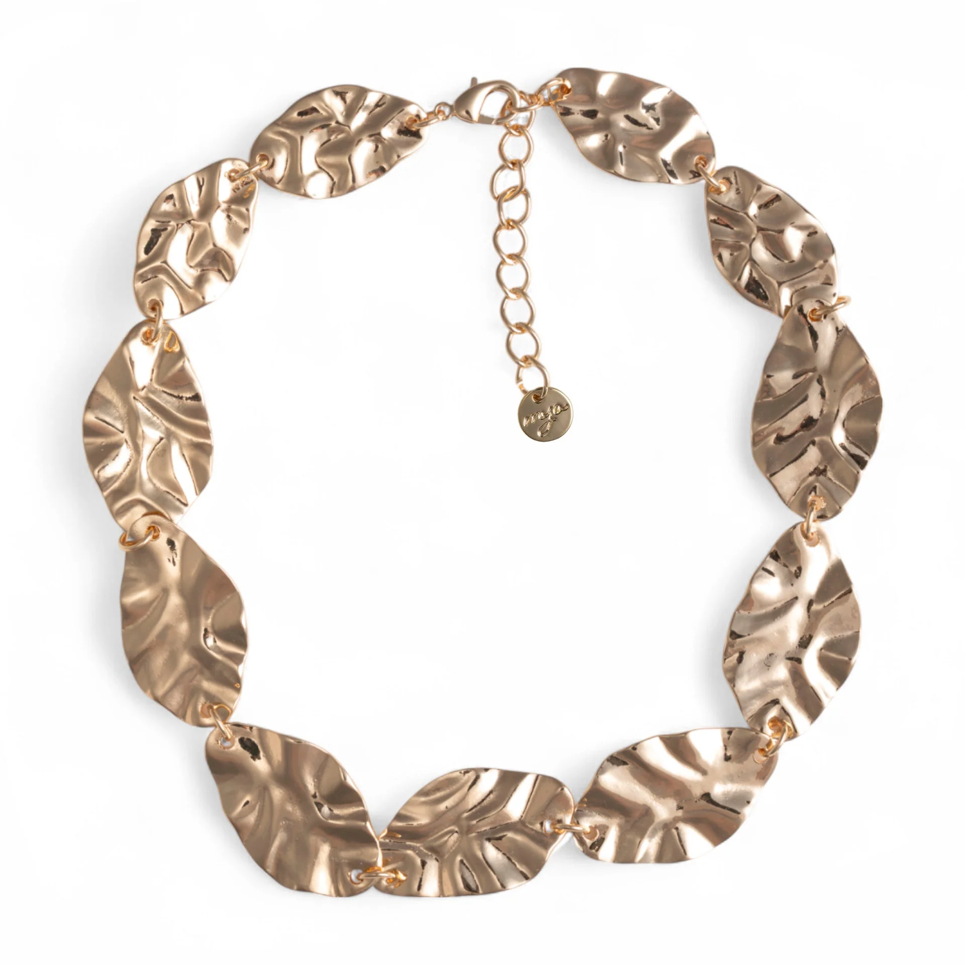 COLLANA DONNA GIROCOLLO CON FOGLIE MARTELLATE IN METALLO MYA ACCESORIES G11302 ORO MYA ACCESORIES