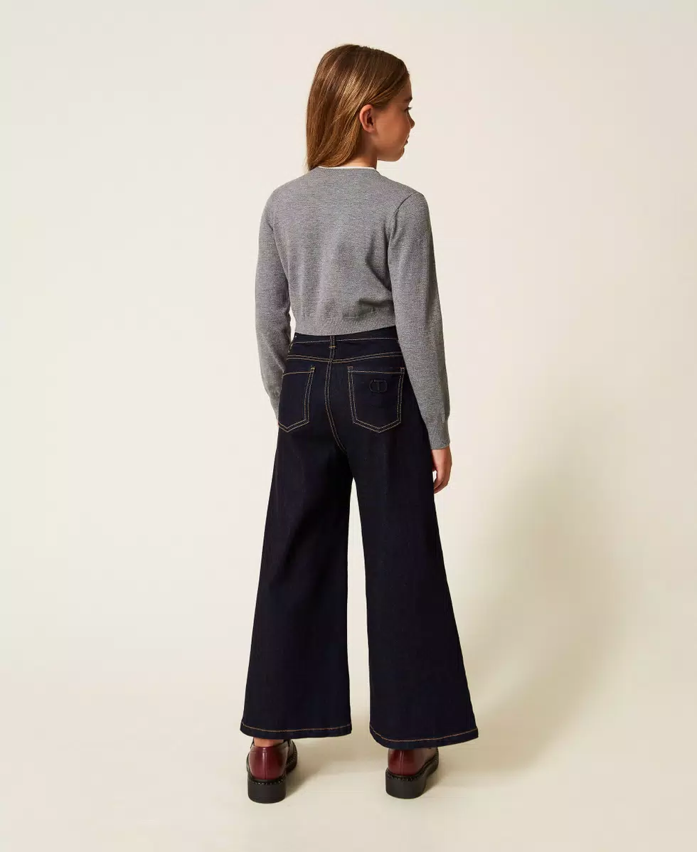 JEANS BAMBINA WIDE LEG DENIM SCURO TWINSET 252GJ2280 DENIM TWINSET KIDS