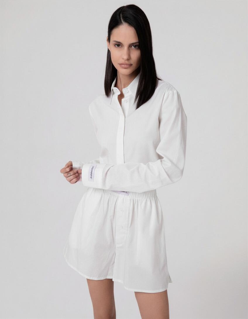 CAMICIA DONNA CORTA IN COTONE BIANCO HINNOMINATE HMABW02585 BIANCO HINNOMINATE