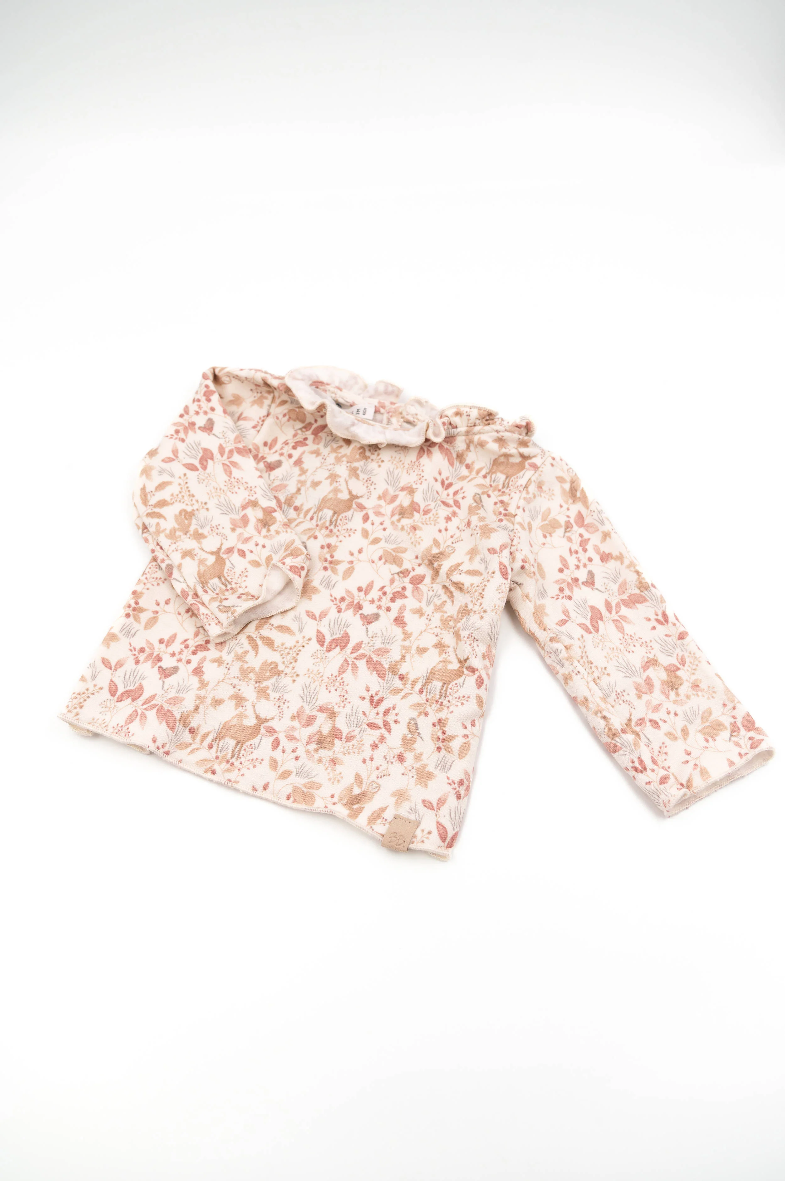 t-shirt bimba con colletto voilant fantasia bamboom 1068 PRINT AUTUMN FOREST BAMBOOM