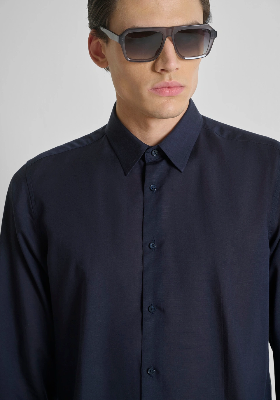 CAMICIA UOMO IN LINO REGULAR FIT blu antony morato MMSL00691 FA400094 BLU ANTONY MORATO