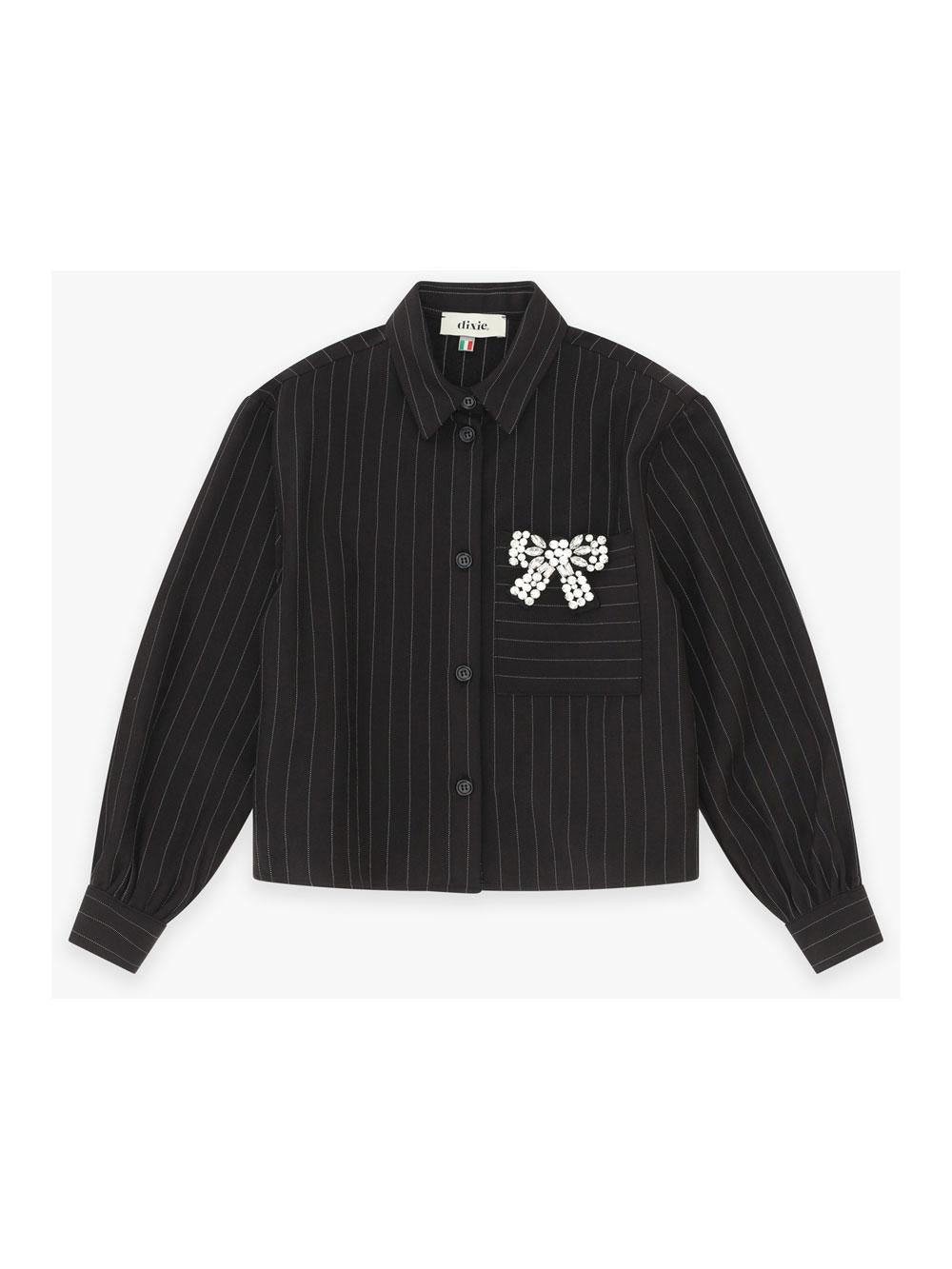 CAMICIA BAMBINA GESSATA CON SPLILLA NERO DIXIE CL67131G79 NERO DIXIE