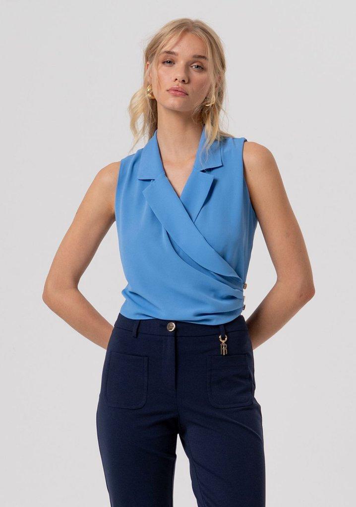 TOP DONNA CROPPED SENZA MANICHE AZZURRO FRACOMINA FR26ST2018W41201 AZZURRO FRACOMINA