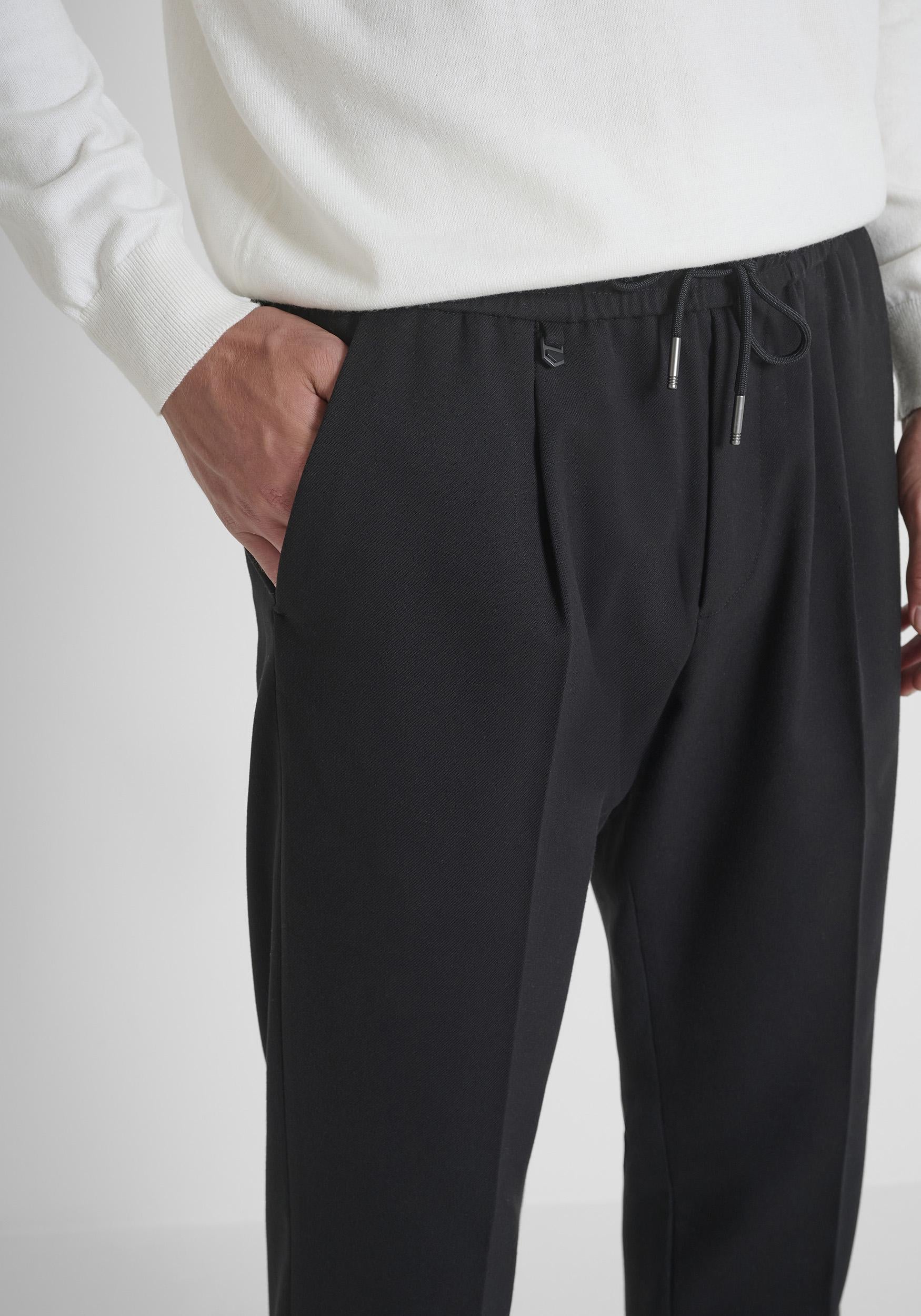 PANTALONE UOMO NEIL REGULAR FIT IN STRETCH VISCOSE NERO ANTONY MORATO MMTR00748-FA600260 NERO ANTONY MORATO