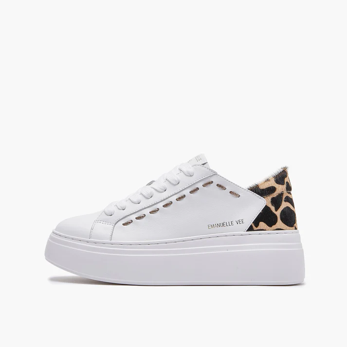 SNEAKERS DONNA BICE 503-19 WHITE EMANUELLE VEE 452P-503-19-P003 CB WHITE\ANIMALIER EMANUELLE VEE