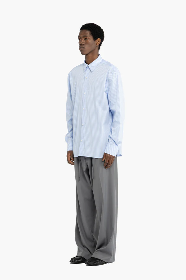 camicia uomo manica lunga oversize a righe azzurra I'm Brian CA3630 CELESTE I'M BRIAN