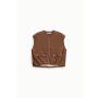 GILET DONNA CON ZIP E TASCHE FRONTALI TABACCO PLEASE L0FDDVS000 TABACCO PLEASE