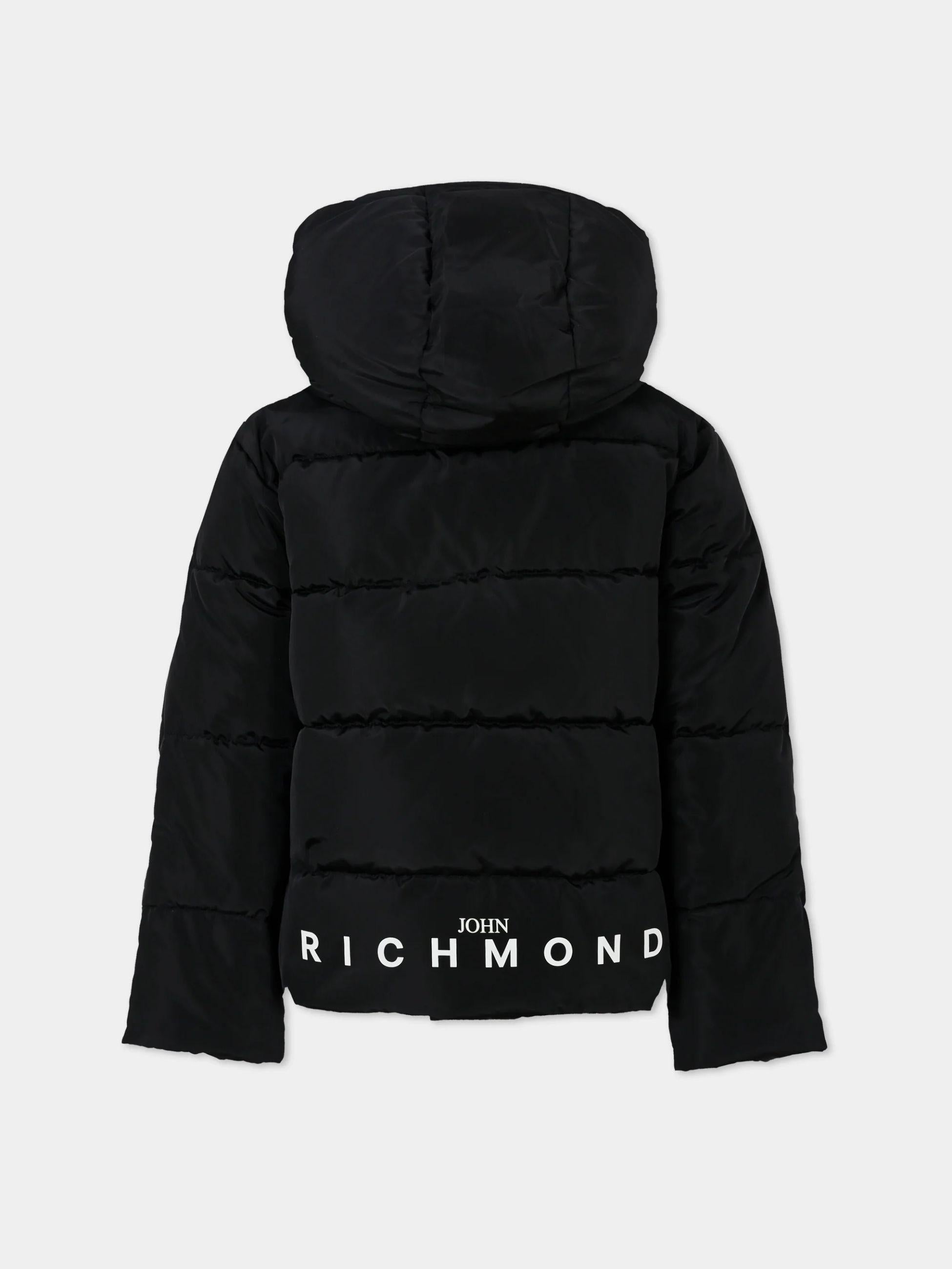 PIUMINO BAMBINO MAIORI CON CAPPUCCIO E LOGO NERO RICHMOND RBA25233PI BLACK JOHN RICHMOND JUNIOR