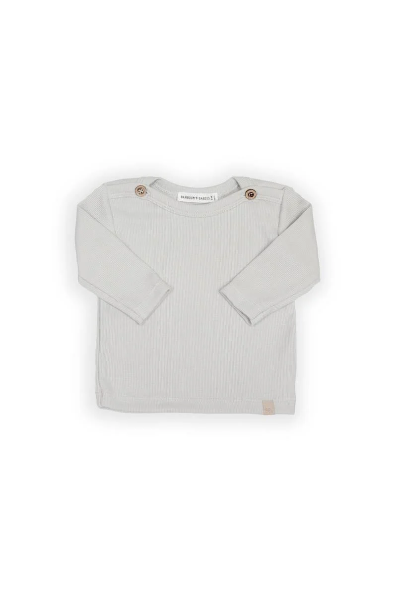 t- SHIRT BAMBINO CON APERTURA SPALLE grey bamboom 1069 SKY GREY BAMBOOM