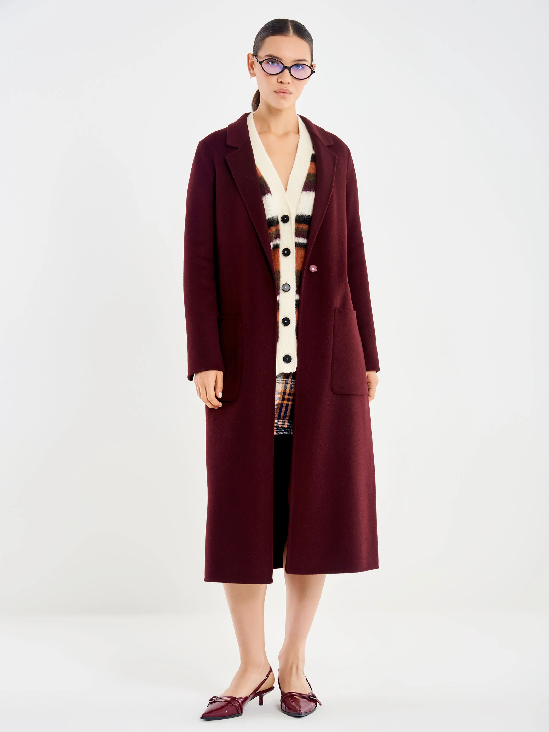 cappotto DONNA IN LANA BORDEAUX VICOLO TF002 BORDEAUX VICOLO