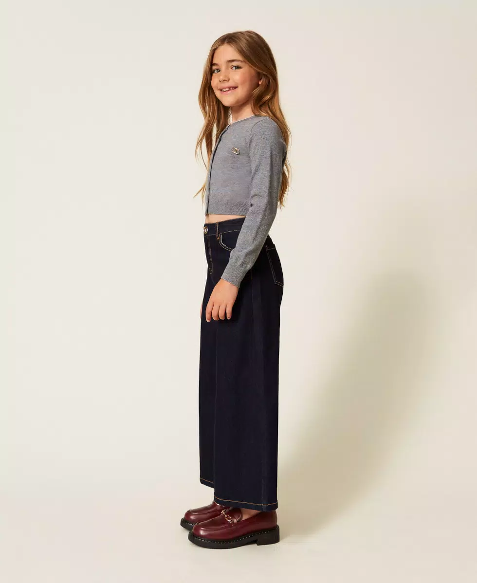 JEANS BAMBINA WIDE LEG DENIM SCURO TWINSET 252GJ2280 DENIM TWINSET KIDS