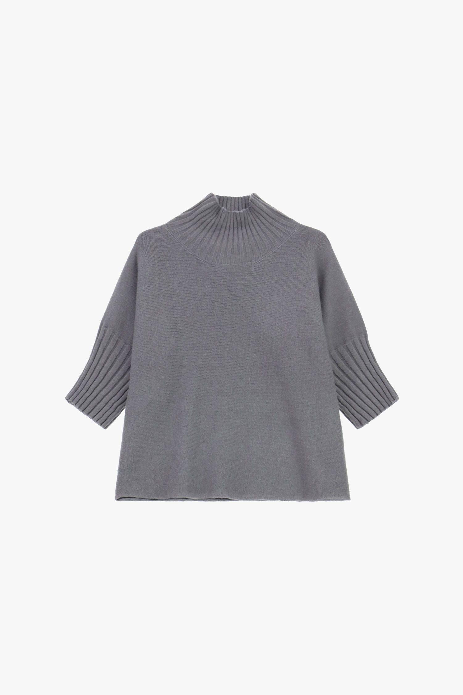 maglia donna collo alto svasata grigio imperial M30255859 GRIGIO IMPERIAL