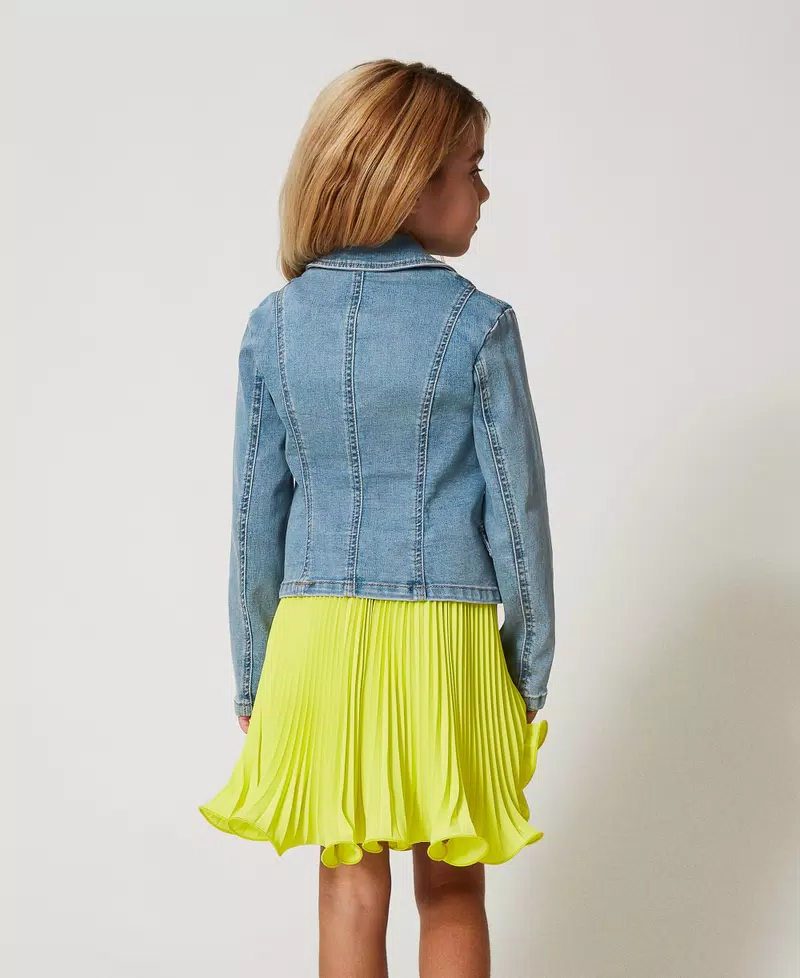 Giacca in jeans con bottoni logati 251GJ2540 DENIM CHIARO TWINSET KIDS