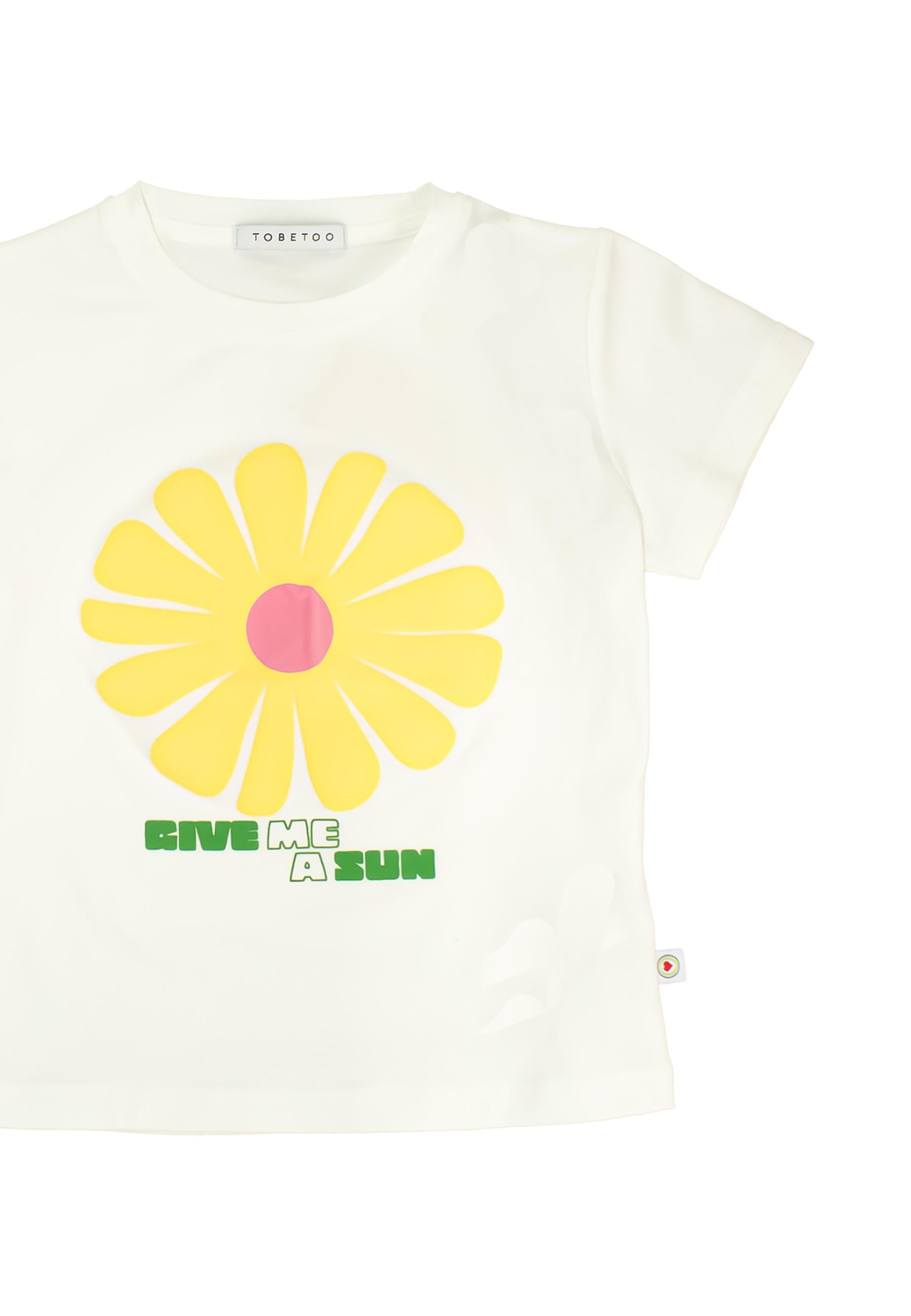 t-shirt BAMBINA CON MAXI STAMPA BIANCO TO BE TOO TB1573T LATTE TO BE TOO