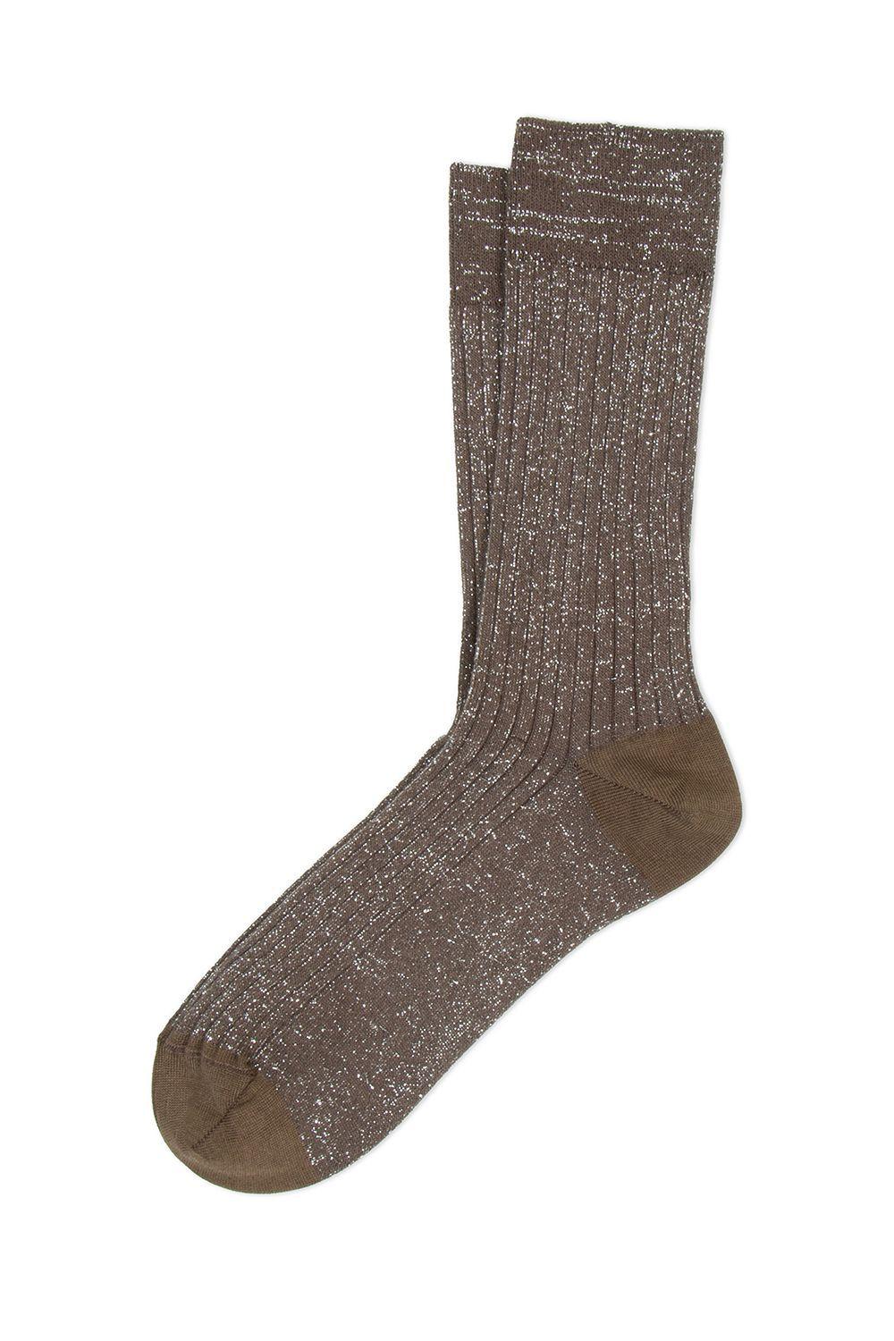 calzino donna cherry short a coste lurex brown ant45 ANTJ0001 BROWN 2 ANT45