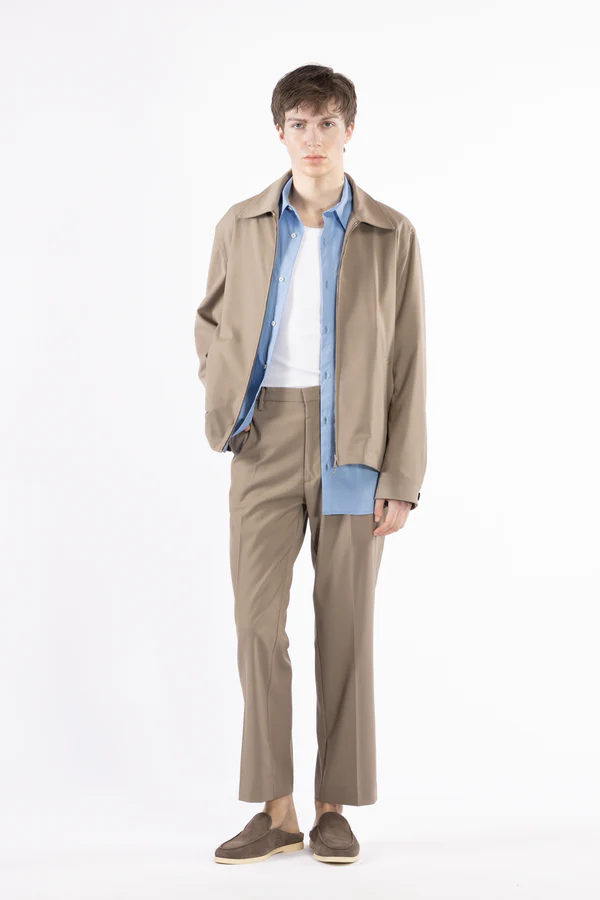 giubbino uomo con zip e colletto camicia taupe i'm Brian GIU3669 TAUPE I'M BRIAN