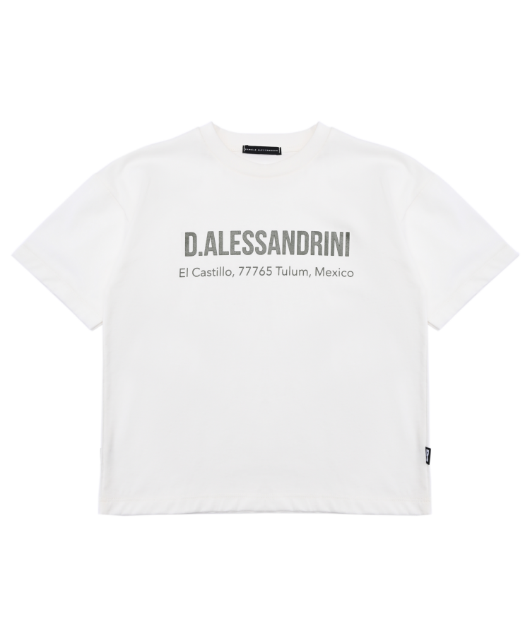 t-shirt BAMBINO BOXY FIT CON LOGO BIANCO DANIELE ALESSANDRINI M00428 BIANCO DANIELE ALESSANDRINI