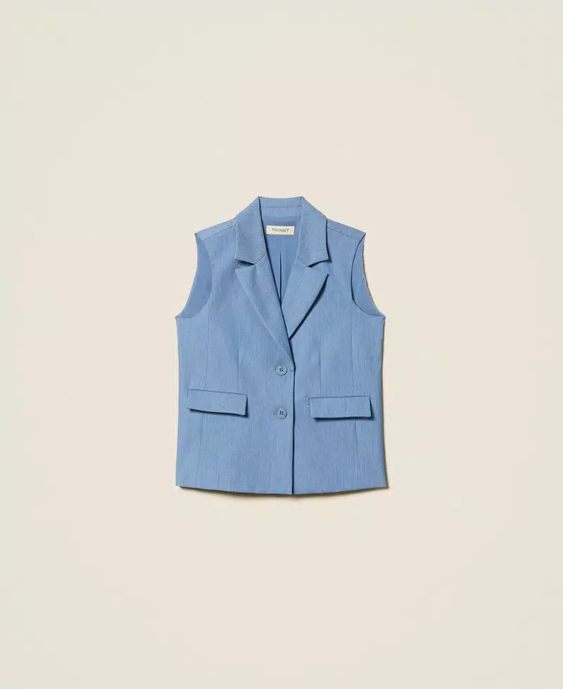 GILET BAMBINA MONOPETTO IN FIL-A-FIL SKYLINE TWINSET 261GJ2Q10 SKYLINE TWINSET KIDS