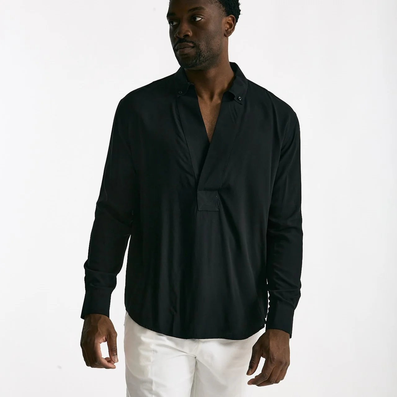 CAMICIA UOMO MANICA LUNGA COLLO CON REVER NERO MARSEM C063 NERO MARSEM