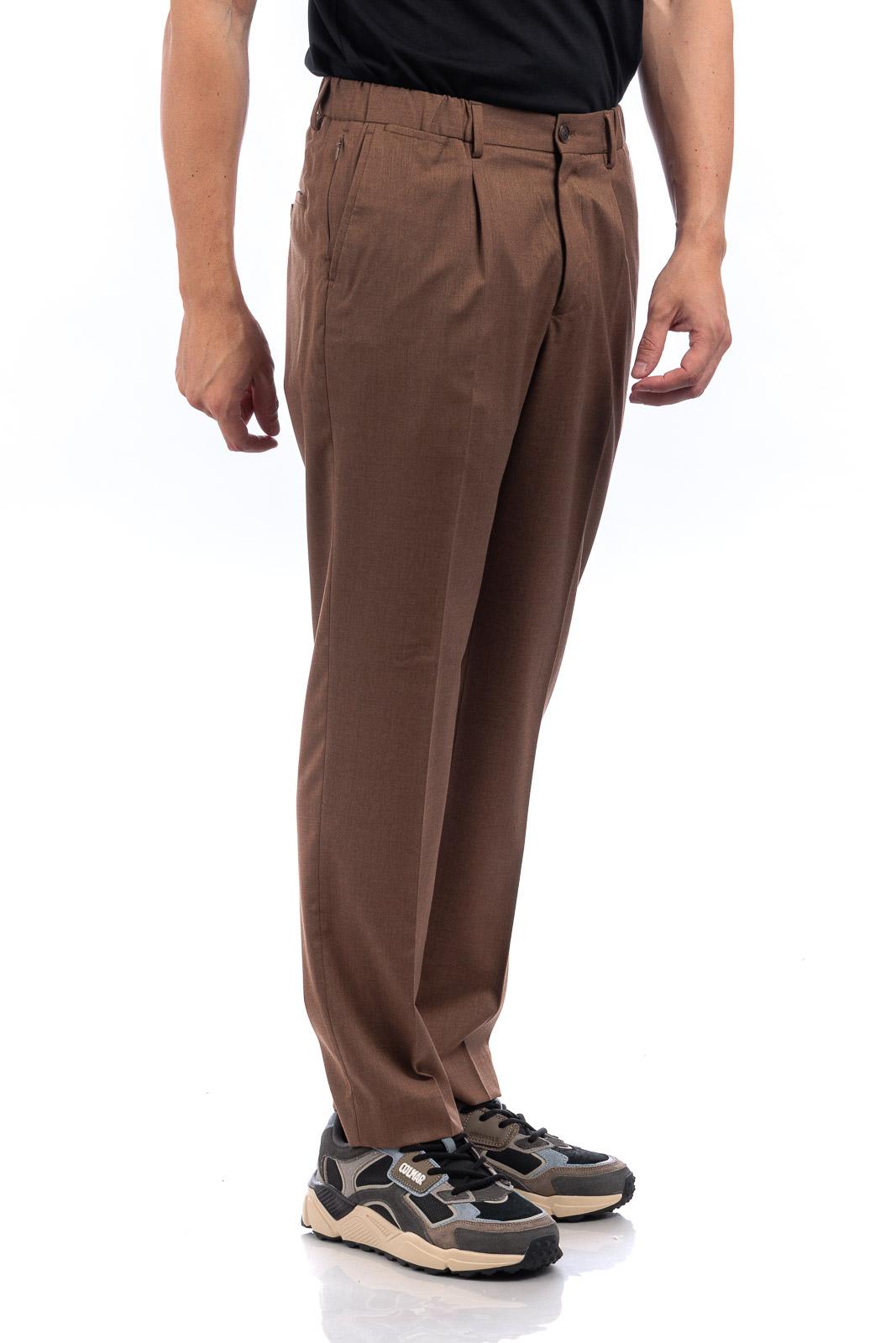 PANTALONE UOMO DOPPIA PENCE REGULAR FIT MORO GAZZARRINI PSI708 MORO GAZZARINI