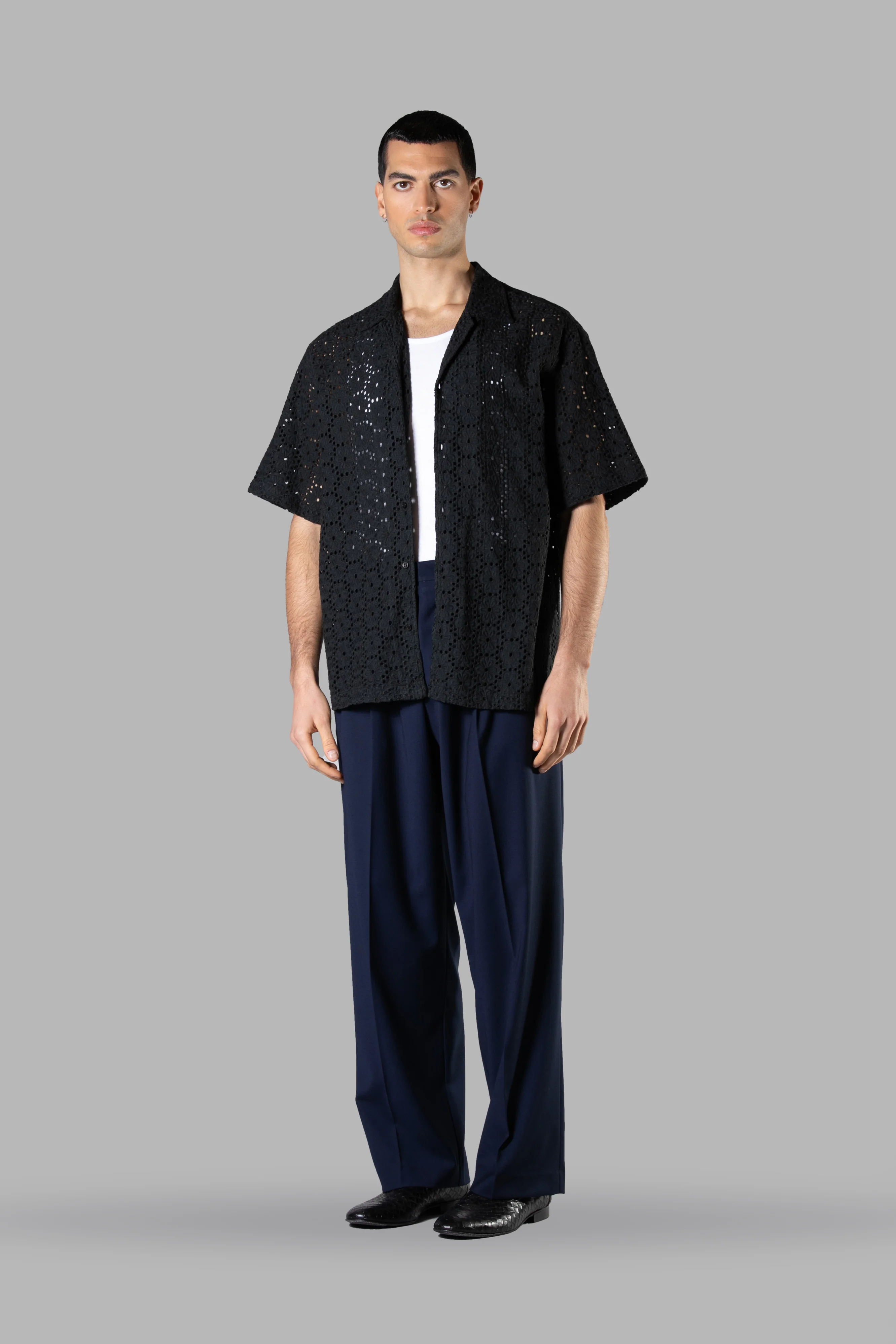 DOUBLE PENCE TROUSERS WITH WIDE BOTTOM
