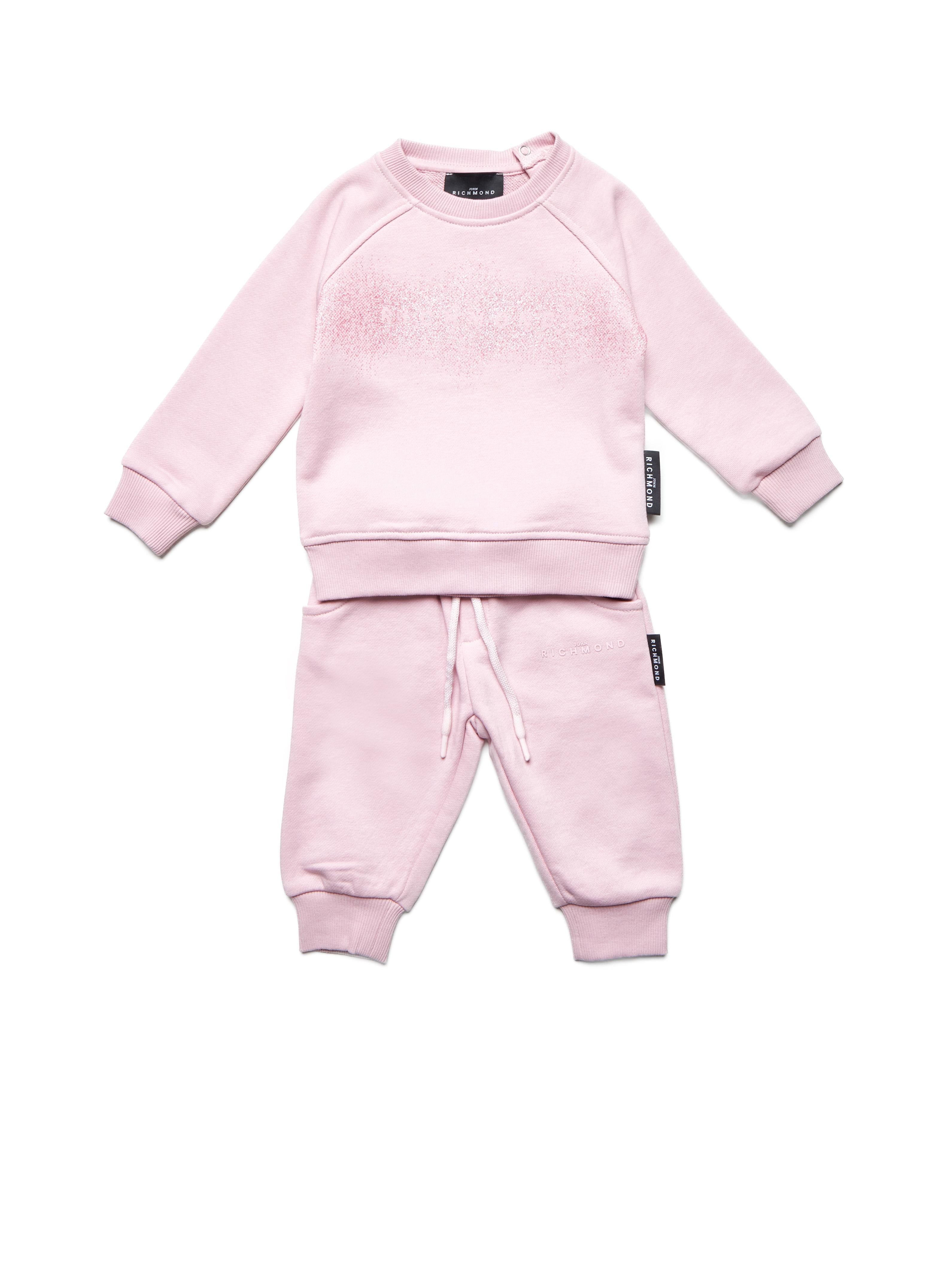 COORDINATO NEONATA WEKAN FELPA GIROCOLLO CON JOGGER ROSA RICHMOND RIA25018CF ORCHID ICE JOHN RICHMOND JUNIOR