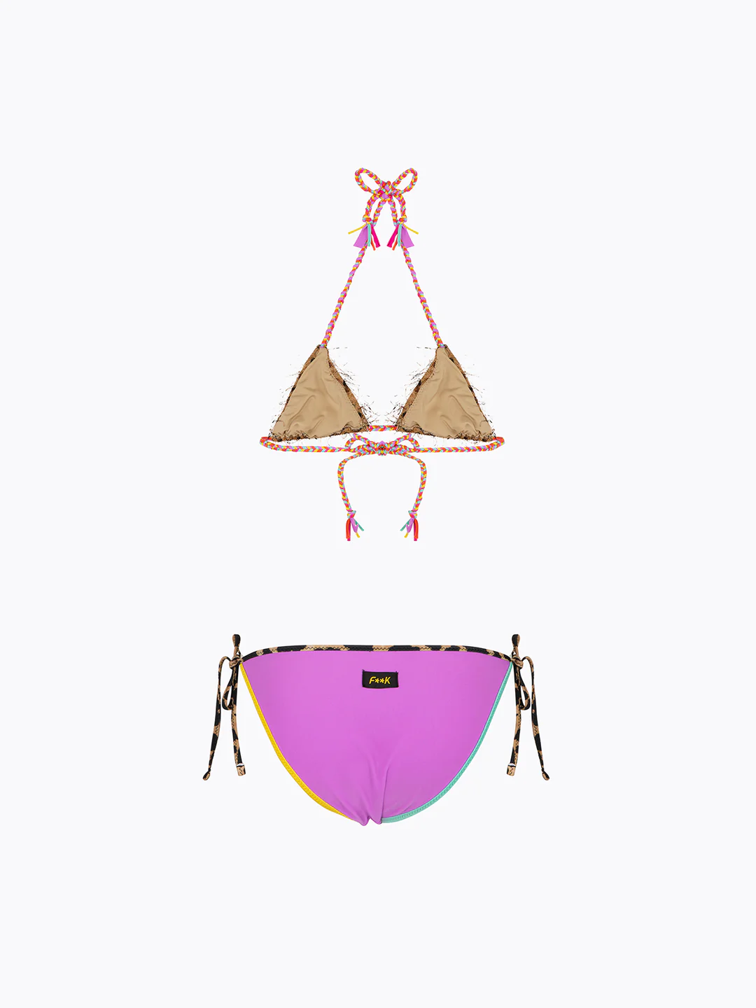 bikini bambina triangolo-slip regolabile fantasia f**k FJ26-SG0100X02 UNICA F**K KIDS