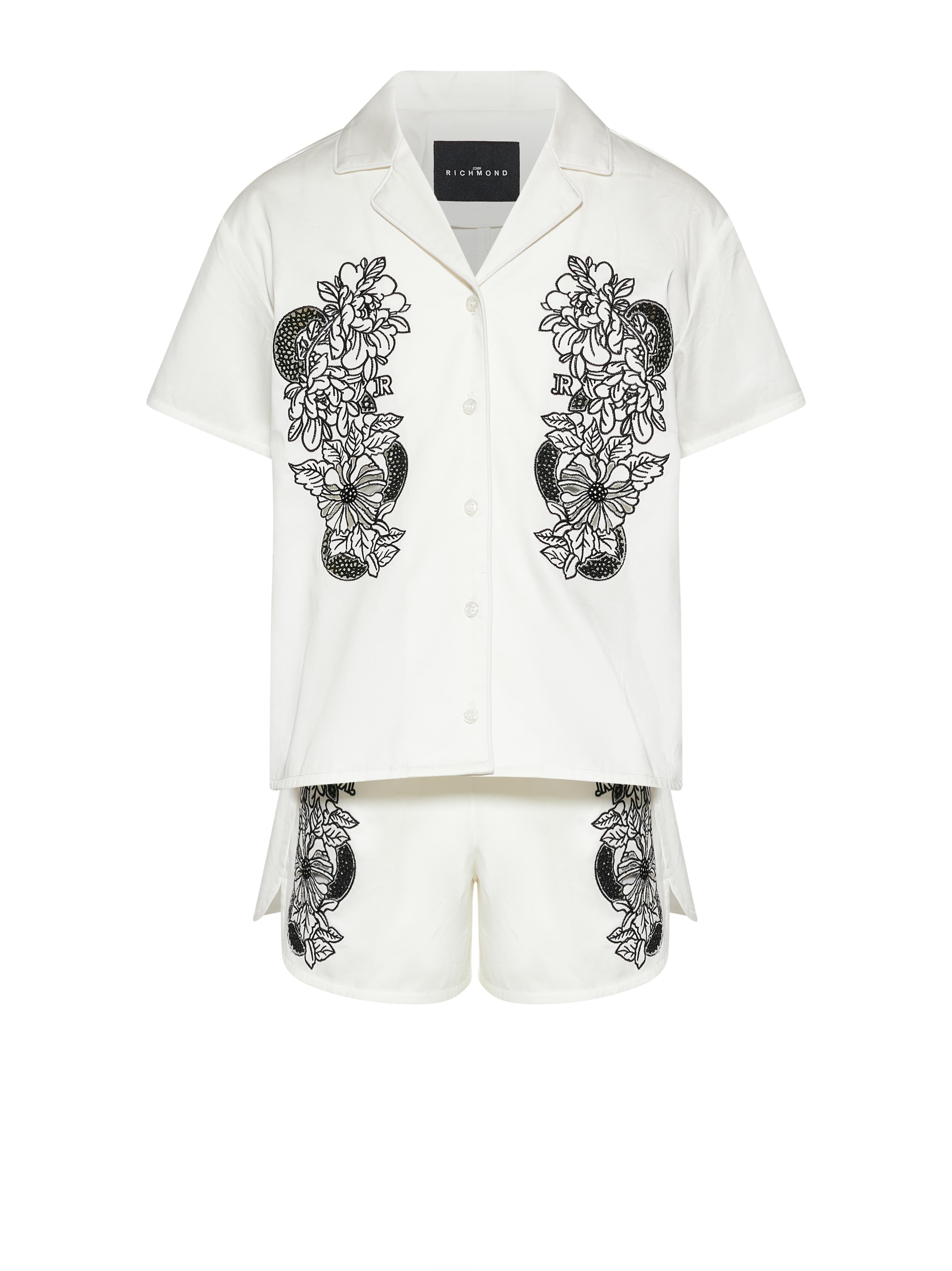 SET CAMICIA E BERMUDA RGP26126CE WHITE JOHN RICHMOND JUNIOR
