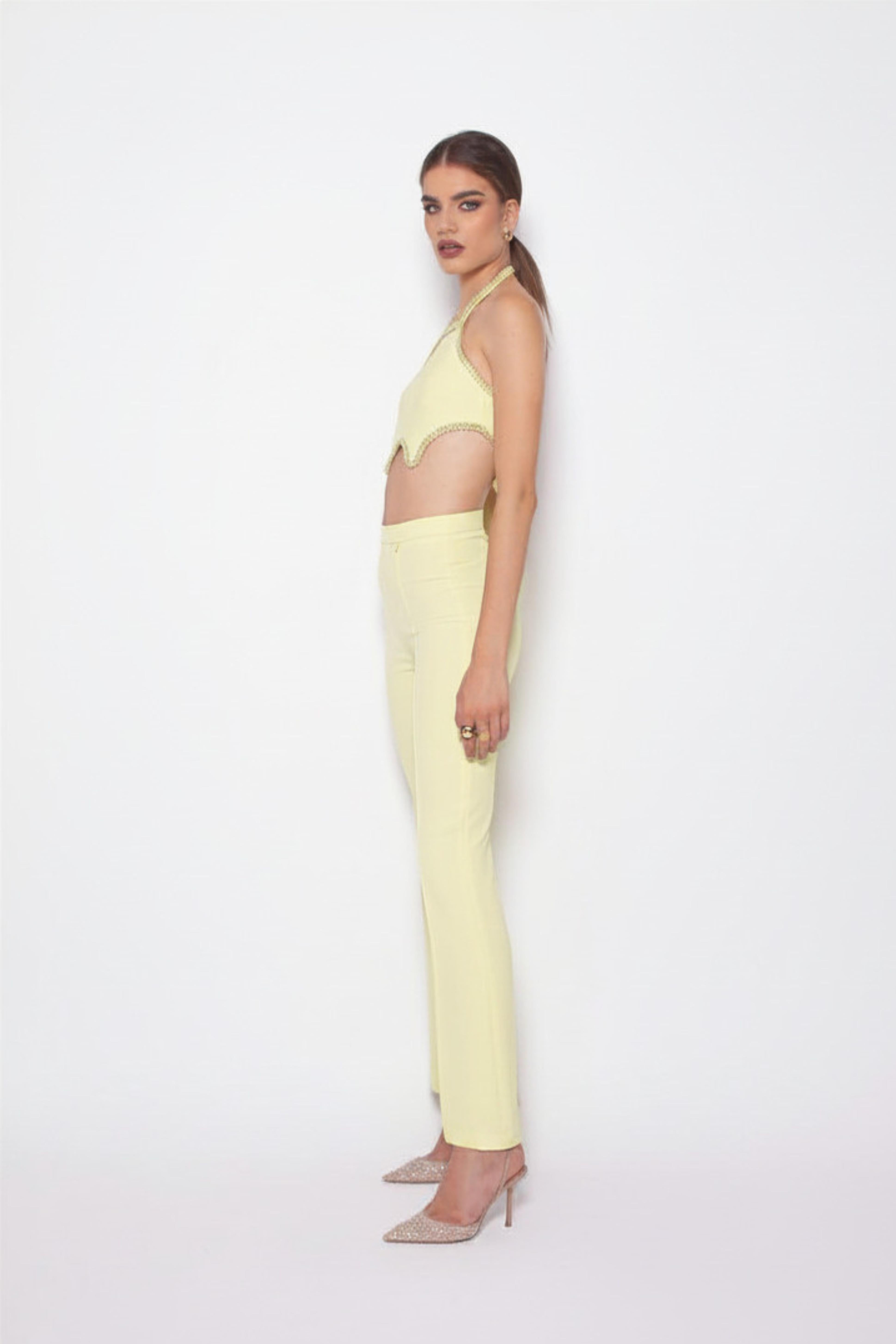 TOP DONNA CON APPLICAZIONI SUI PROFILI GIALLO D!GITAL 26068T GIALLO D!GITAL