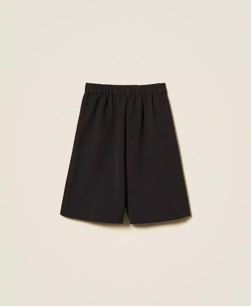 bermuda BAMBINA IN CREPE CON PIEGHE NERO TWINSET 261GJ2Q57 NERO TWINSET KIDS