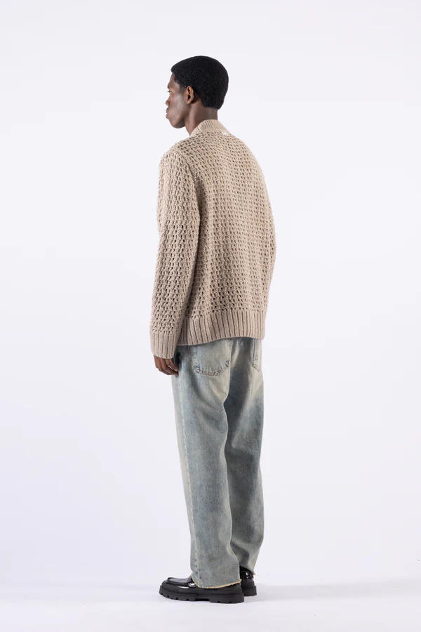 CARDIGAN UOMO OVERSIZE IN MISTO LANA BEIGE I'M BRIAN MA3401 BEIGE I'M BRIAN