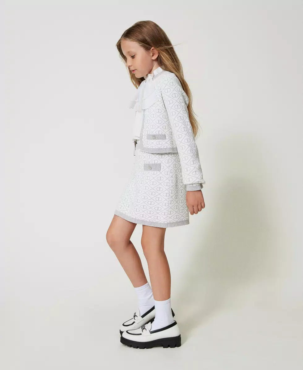 TWINSET KIDS GJ3064BIANCO-ARGENTO