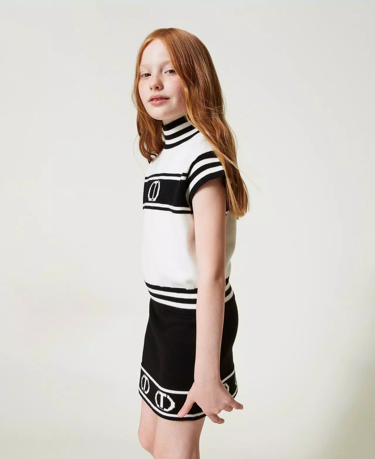 TWINSET KIDS GJ3164NERO-BIANCO