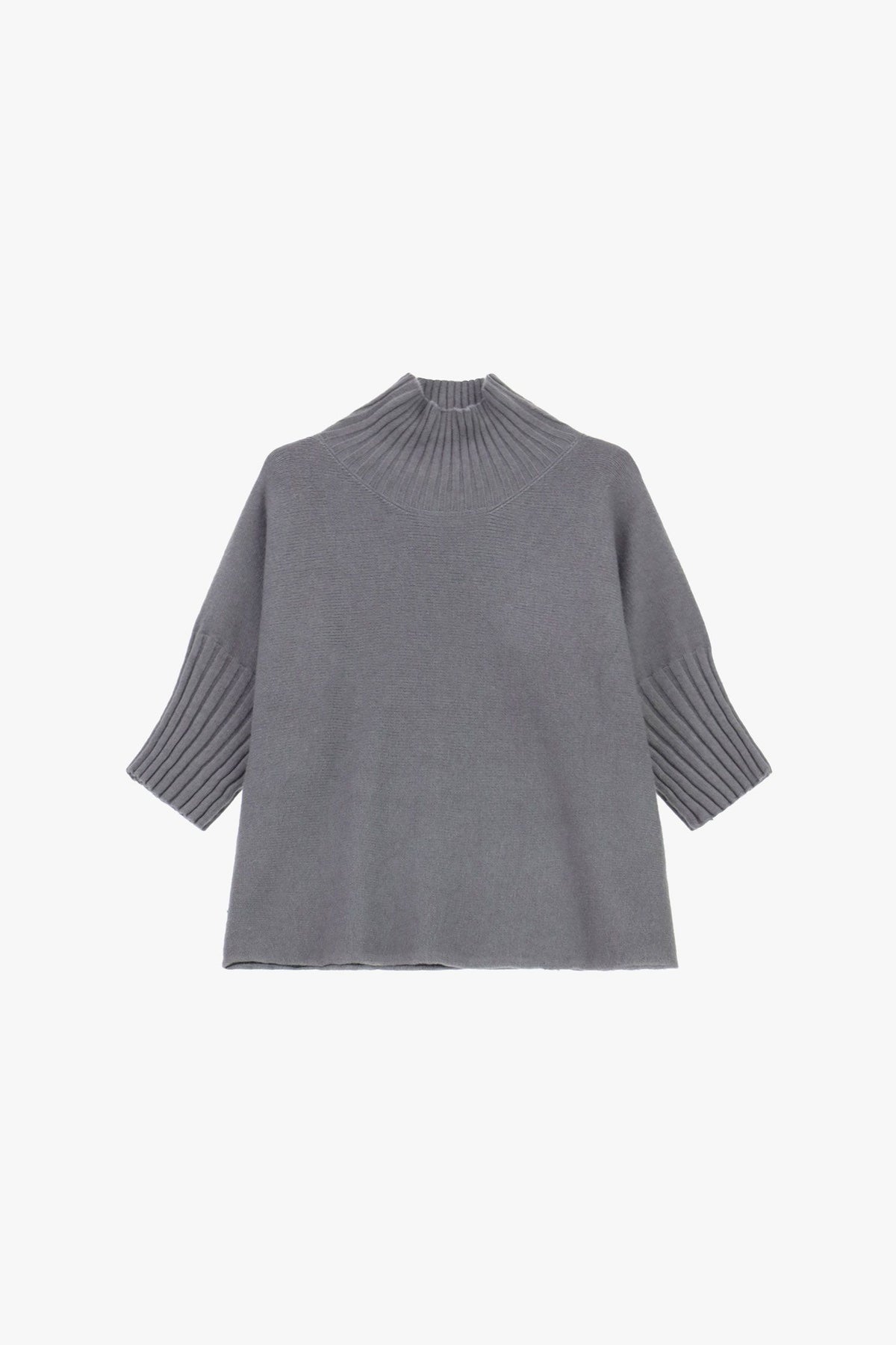 maglia donna collo alto svasata grigio imperial M30255859 GRIGIO IMPERIAL 