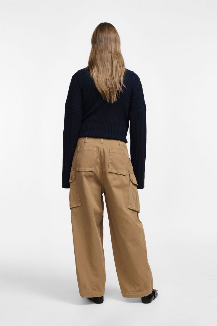 PANTALONE DONNA LARGO CON TASCHE GRANDI LATERALI VINTAGE CAMEL P33K2DLFN3N VINTAGE CAMEL PLEASE 