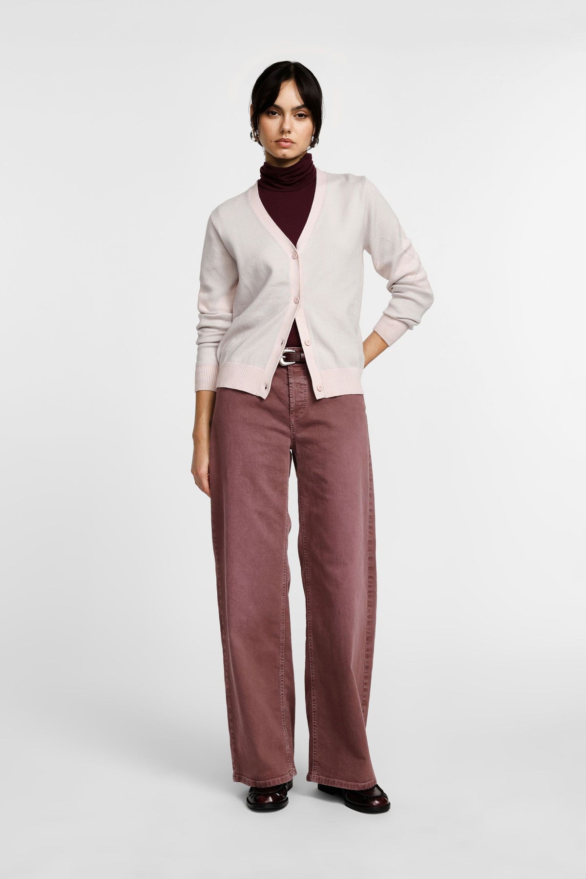 pantalone DONNA GAMBA LARGA VITA ALTA PURPLE PLEASE P3LAH02CCM PURPLE PLEASE 
