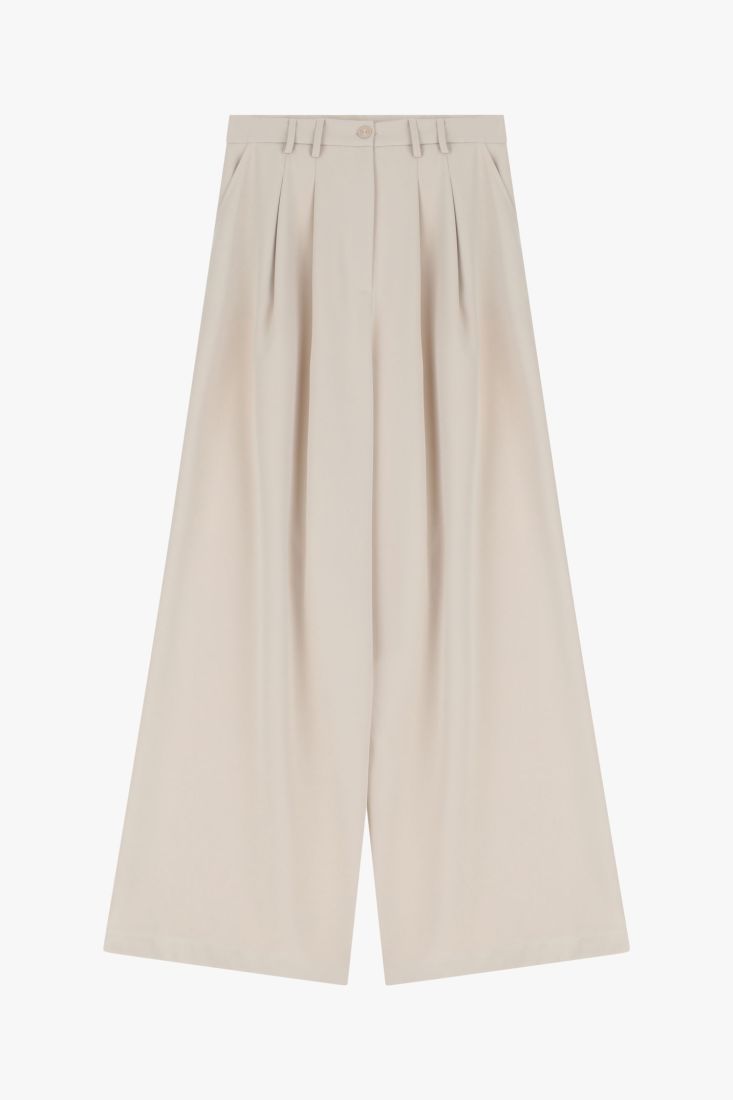 pantalone DONNA A GAMBA LARGA CON PENCE PANNA PLEASE P975FF93N PANNA PLEASE 