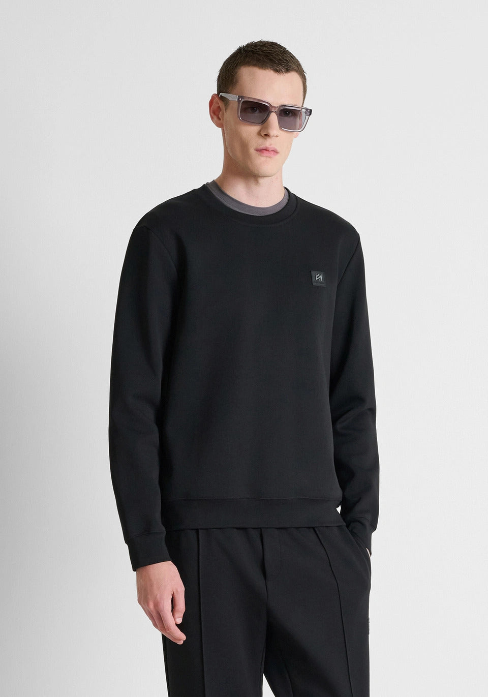 felpa uomo regular fit girocollo nero antony morato MMFL01171 NERO ANTONY MORATO 