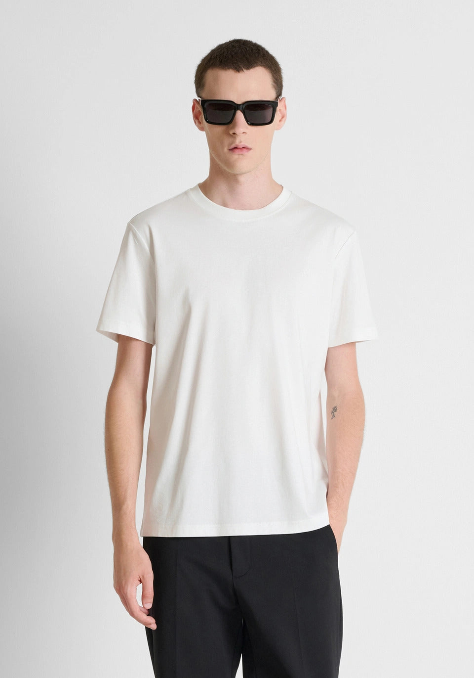t-shirt uomo mezza manica regular fit in jersey bianco antony morato MMKS02727 CREMA ANTONY MORATO 
