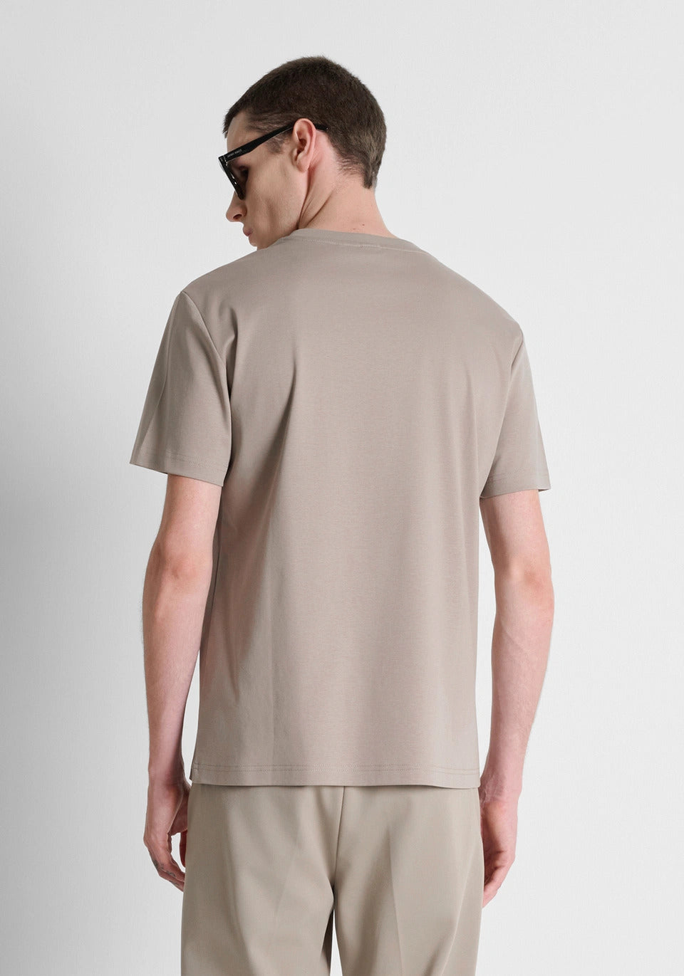 t-shirt uomo mezza manica regular fit in jersey bianco antony morato MMKS02727 MASTICE ANTONY MORATO 