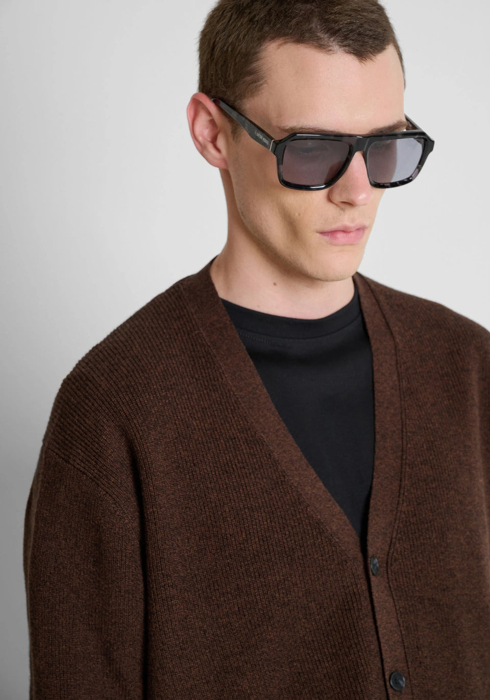 cardigan uomo in maglia con bottoni oversize tabacco antony morato MMSW01635 TABACCO ANTONY MORATO 