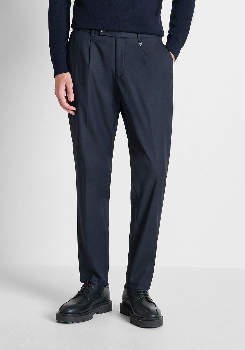 pantalone uomo  luis regular fit in viscosa stretch blu antony morato MMTS00043 BLU ANTONY MORATO 
