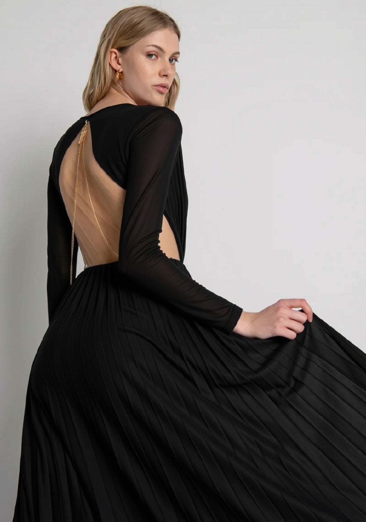ABITO DONNA LUNGO IN LUREX CON SCOLLO NERO FRACOMINA FQ26WD3005W855F9 NERO FRACOMINA 