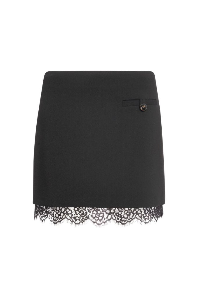 minigonna donna con pizzo nero fracomina FR26WG1002W84901 NERO FRACOMINA 