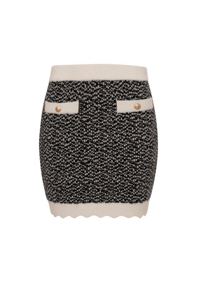 Minigonna donna  in maglia con bottoni bianco e nero fracomina FR26WG4008K460F8 BIANCO-NERO FRACOMINA 