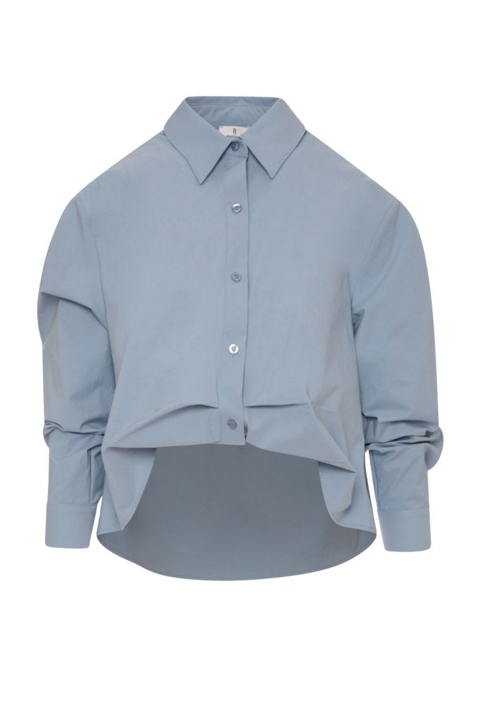 camicia donmna cropped  con colletto azzurro fracomina FR26WT6018W58401 AZZURRO FRACOMINA 