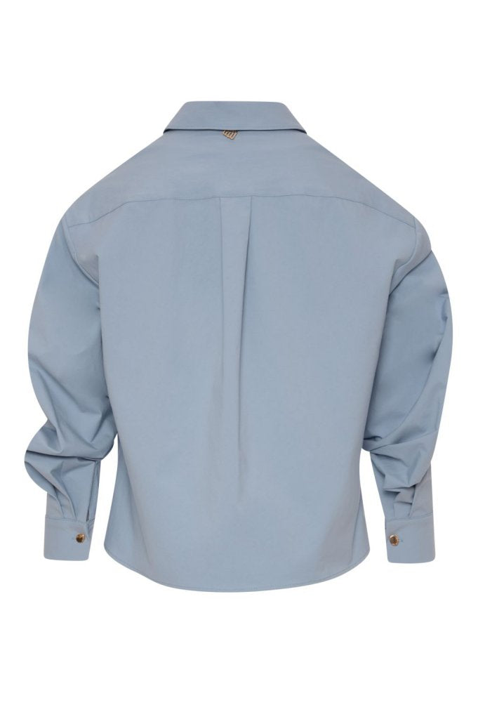 camicia donmna cropped  con colletto azzurro fracomina FR26WT6018W58401 AZZURRO FRACOMINA 