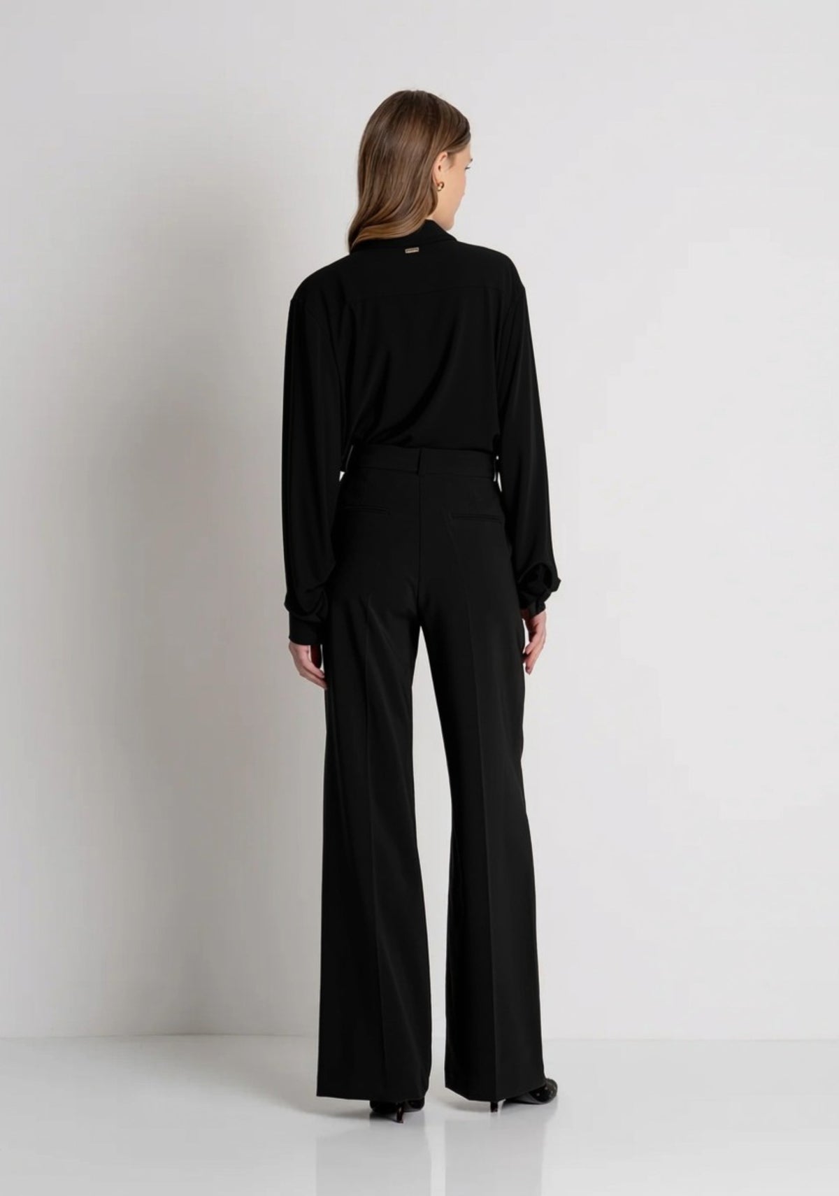 pantalone donna flare vita regolare nero fracomina FR26WV3002W42901 NERO FRACOMINA 